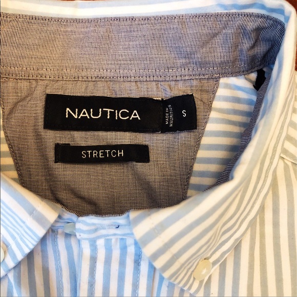 Nautica Pinstriped Short Sleeve. NEW - Picture 2 of 3